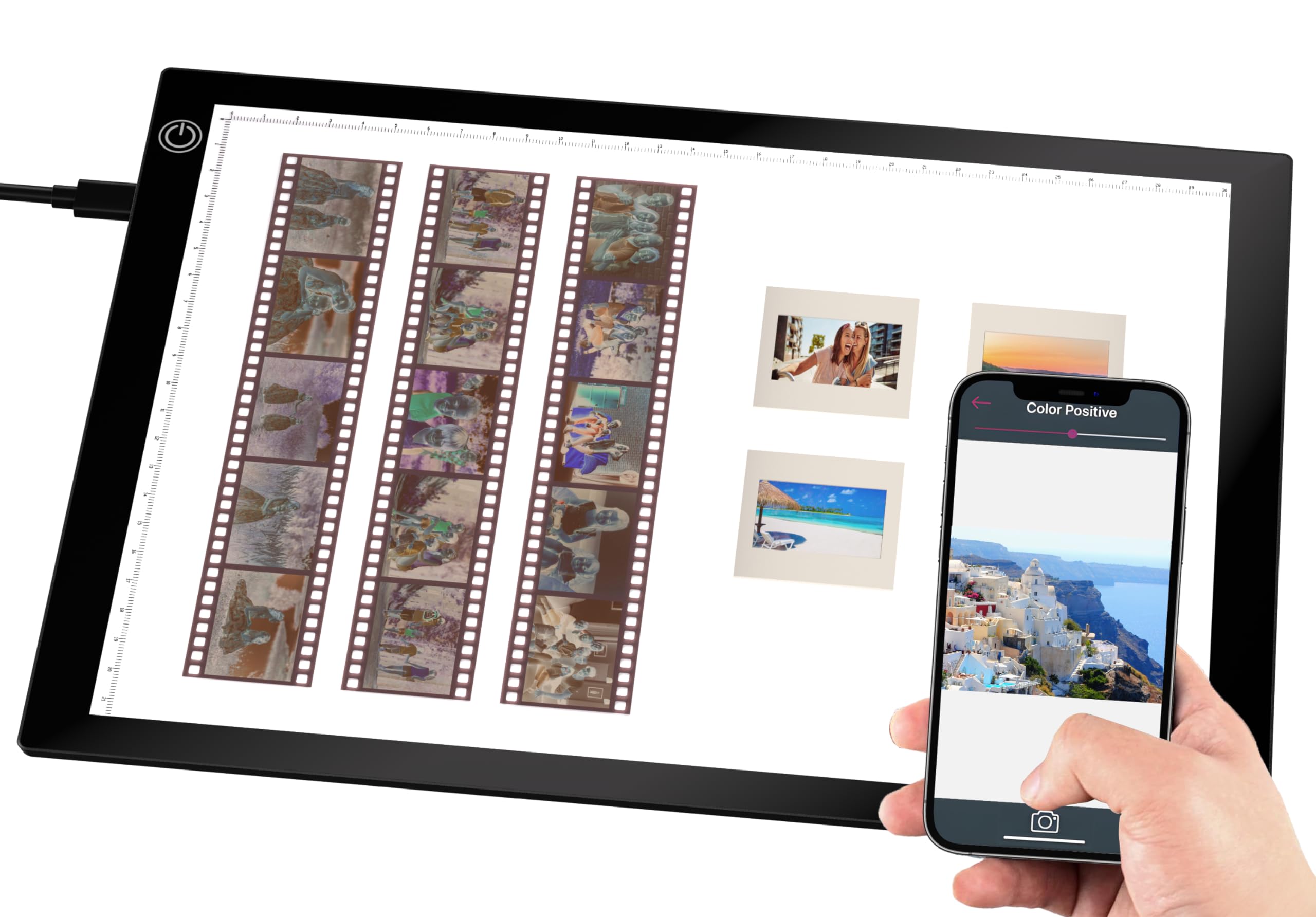 Eyesen Slide Viewer Light Box, Ultra Thin A4 Usb Powered Light Scanner For Photo Slide And Film Negative Scanning, Christmas Gif